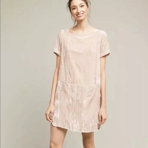 crushed velvet shift dress
